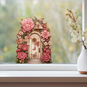 Peony Flower Garden House decal on window