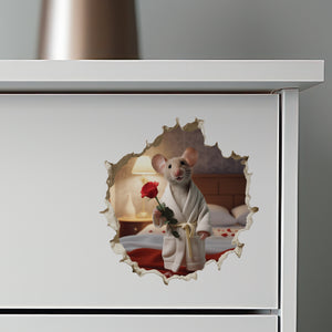 Lover Mouse Hole decal on dresser