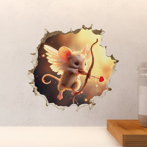 Cupid Mouse Hole decal above countertop