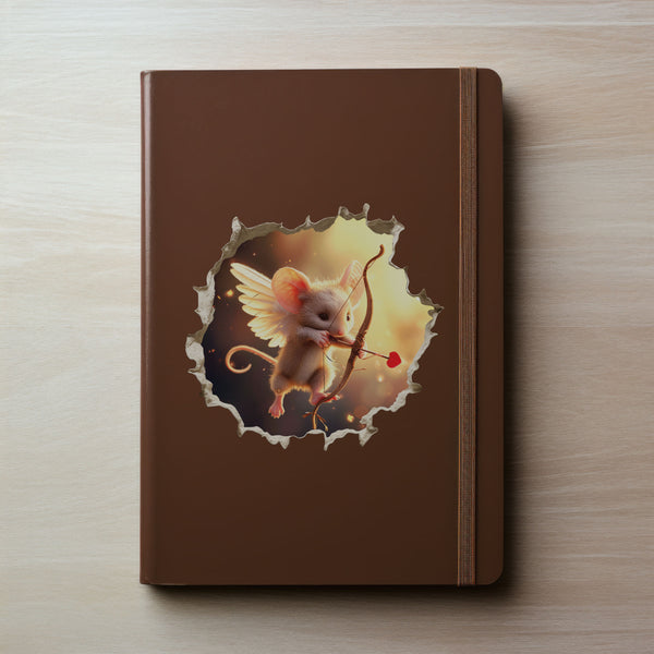 Cupid Mouse Hole decal on notebook