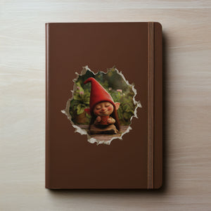 Coffee Lover Gnome decal on notebook