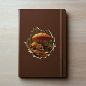 Sleeping Gnome decal on notebook