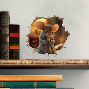 Praying Mouse decal on books
