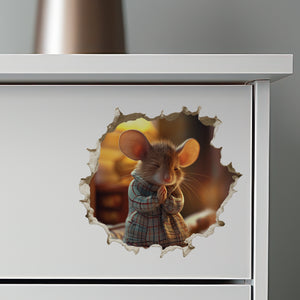 Praying Mouse decal on dresser