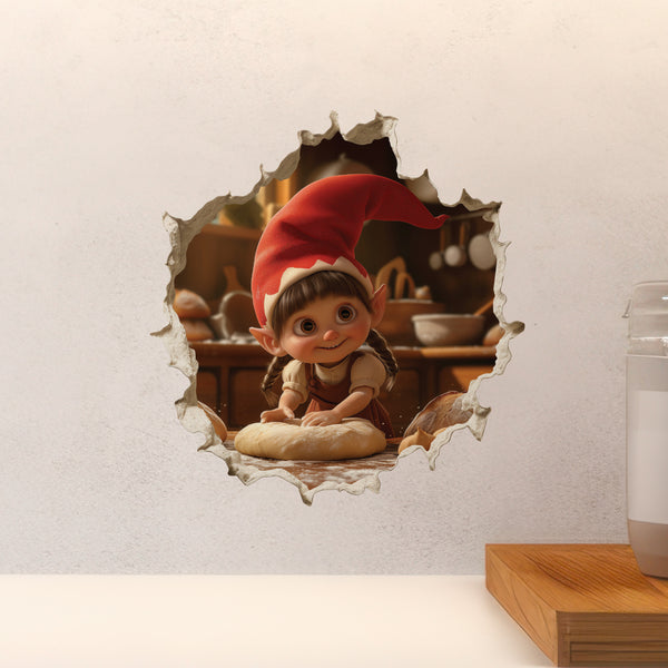 Baker Gnome decal on countertop