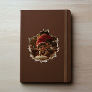 Baker Gnome decal on notebook