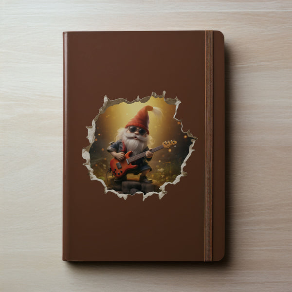 Rock and Roll gnome decal on notebook