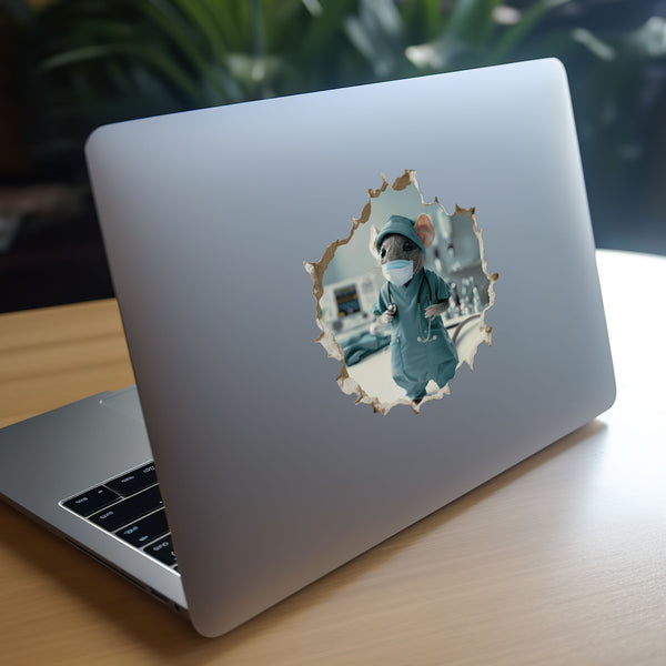 Doctor Surgeon Mouse decal on laptop