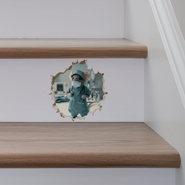 Doctor Surgeon Mouse decal on stairs