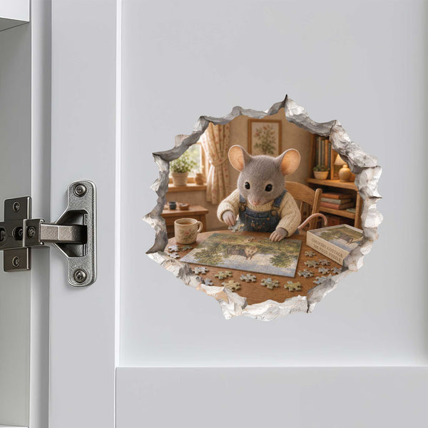 Puzzle Mouse Hole Decal