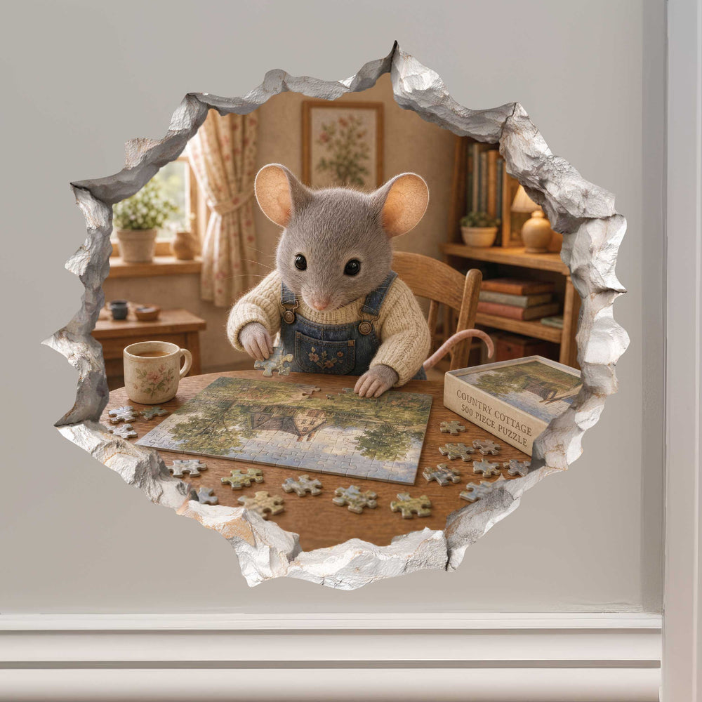 Puzzle Mouse Hole Decal