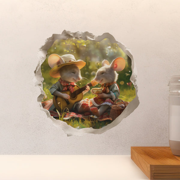 Picnic Mice decal above countertop