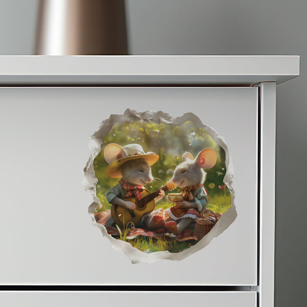 Picnic Mice decal on dresser