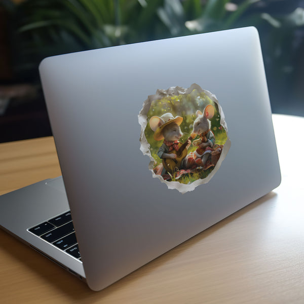 Picnic Mice decal on laptop