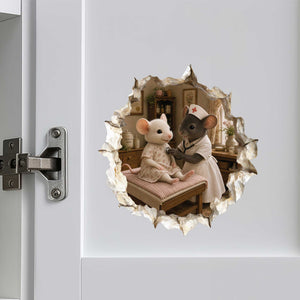 Nurse Mouse Hole Wall Sticker