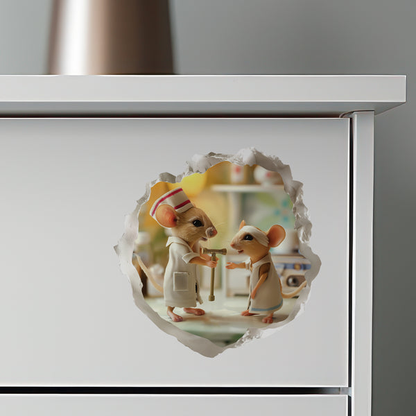 Nurse Mouse decal on dresser