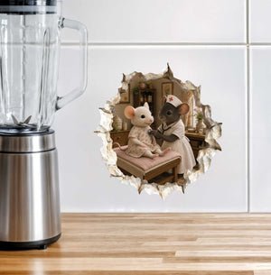 Nurse Mouse Hole Wall Sticker