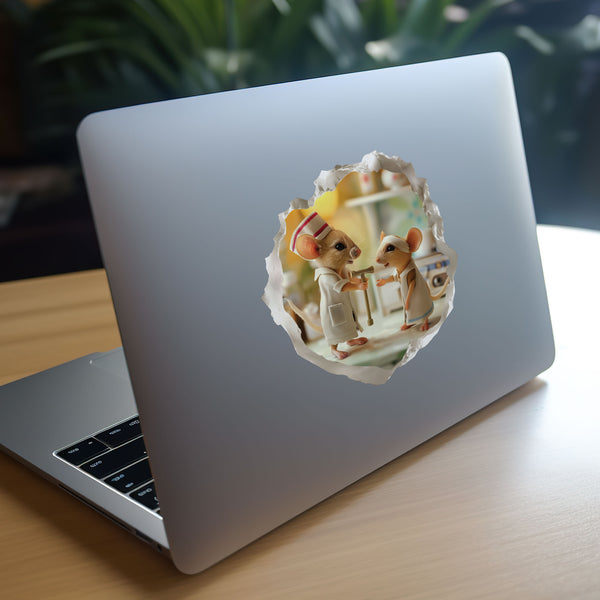 Nurse Mouse decal on laptop