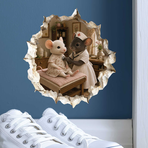 Nurse Mouse Hole Wall Sticker