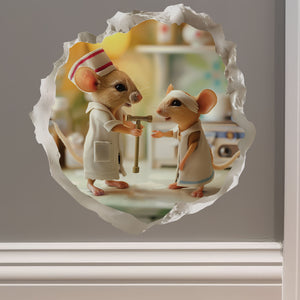 Nurse Mouse decal on wall
