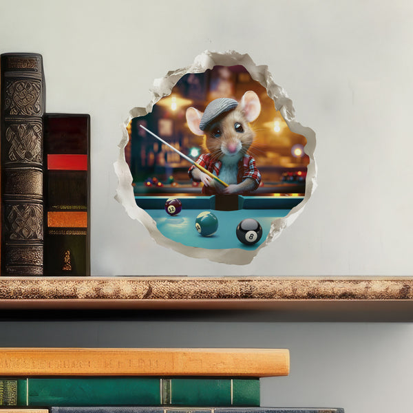 Pool Billiards mouse decal with books