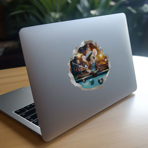 Pool Billiards mouse decal on laptop
