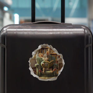 Reading Mouse Decal on luggage