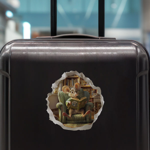 Reading Mouse Decal on luggage