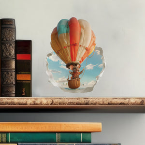 Hot Air Balloon Mouse decal with books