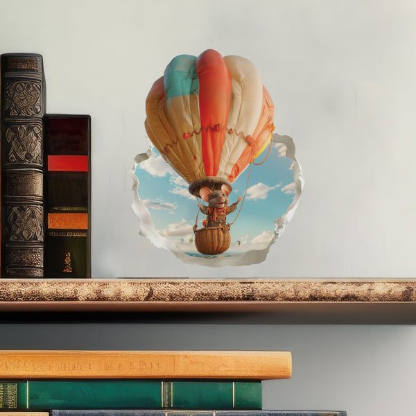 Hot Air Balloon Mouse decal with books