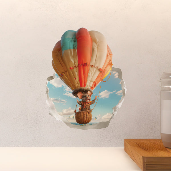 Hot Air Balloon Mouse decal above countertop