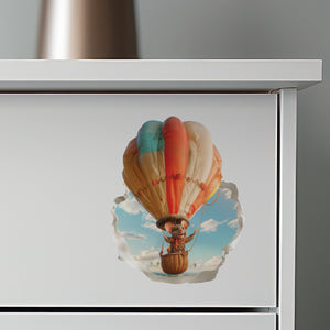 Hot Air Balloon Mouse decal on dresser