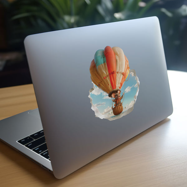 Hot Air Balloon Mouse decal on laptop