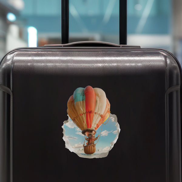 Hot Air Balloon Mouse decal on luggage