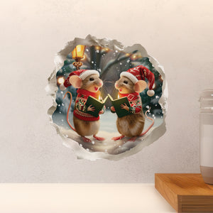 Christmas Carol Mice decal above countertop