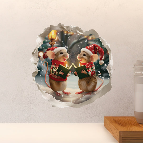 Christmas Carol Mice decal above countertop