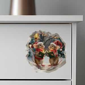 Christmas Carol Mice decal on dresser