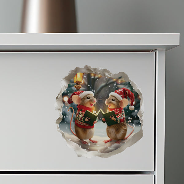 Christmas Carol Mice decal on dresser