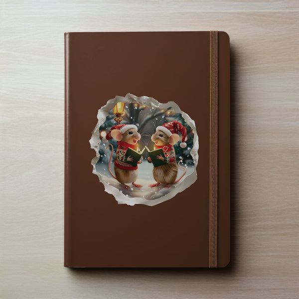 Christmas Carol Mice decal on notebook