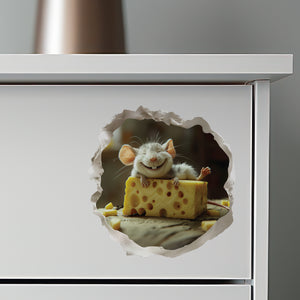 Happy Cheese mouse decal on dresser