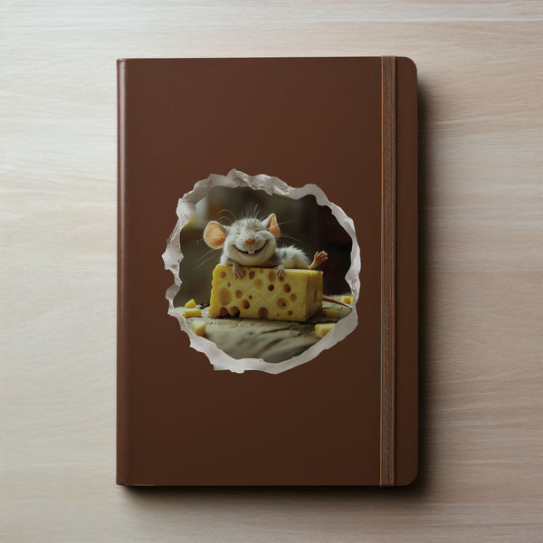 Happy Cheese mouse decal on notebook
