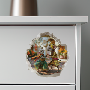 Indian Celebration Mouse decal on dresser
