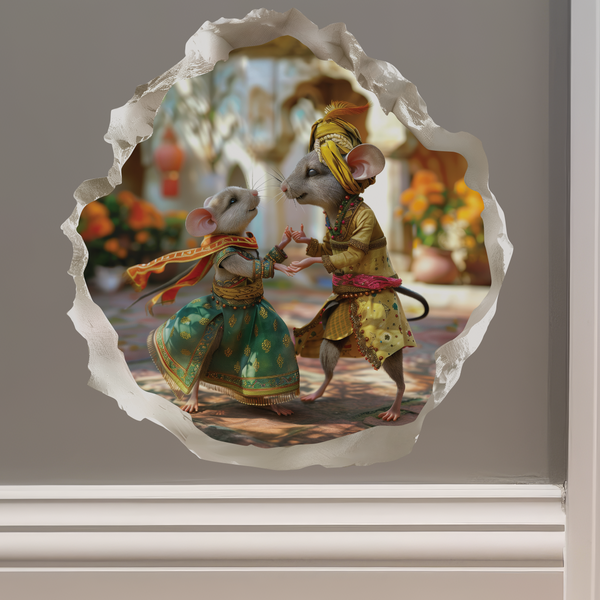 Indian Celebration Mouse decal on wall