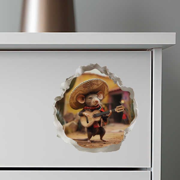 Mexican Mariachi mouse decal on dresser