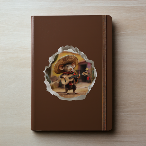 Mexican Mariachi mouse decal on notebook