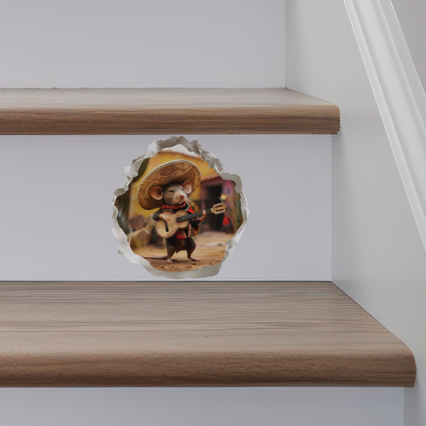 Mexican Mariachi mouse decal on staris