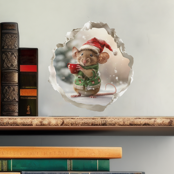 Christmas Hot Coco Mouse decal with books
