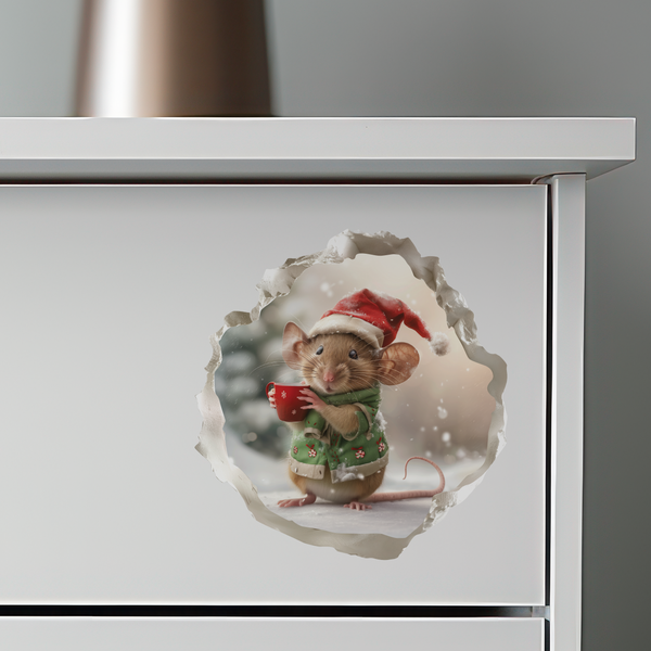 Christmas Hot Coco Mouse decal on dresser