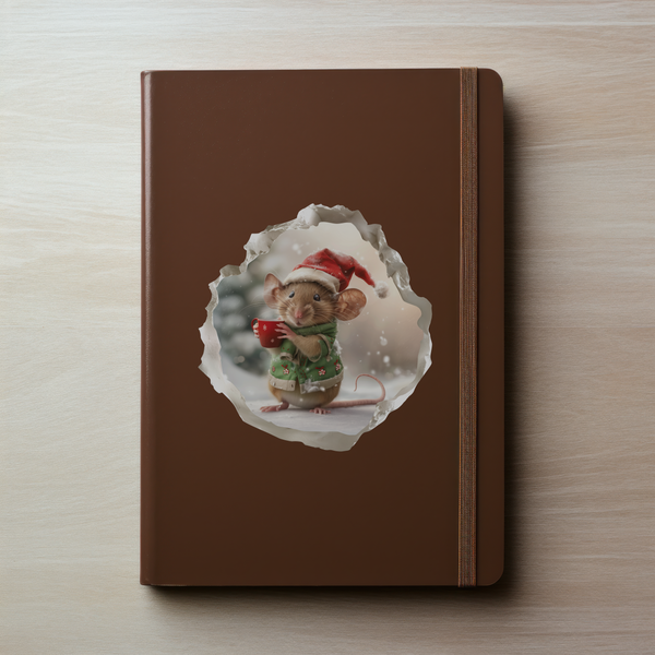 Christmas Hot Coco Mouse decal on notebook