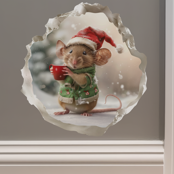 Christmas Hot Coco Mouse decal on wall